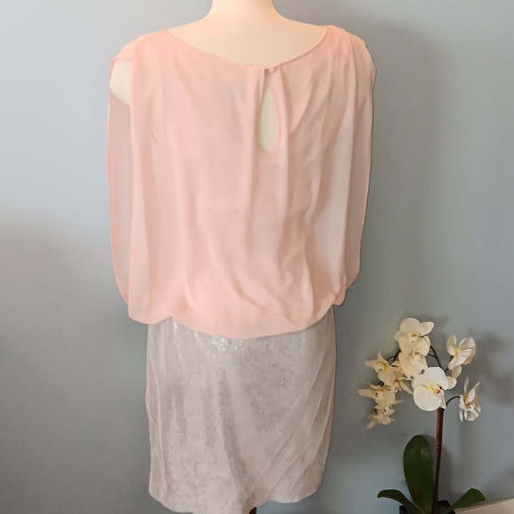 Adrianna Papell Hailey pink sequin dresd - Picture 2 of 4